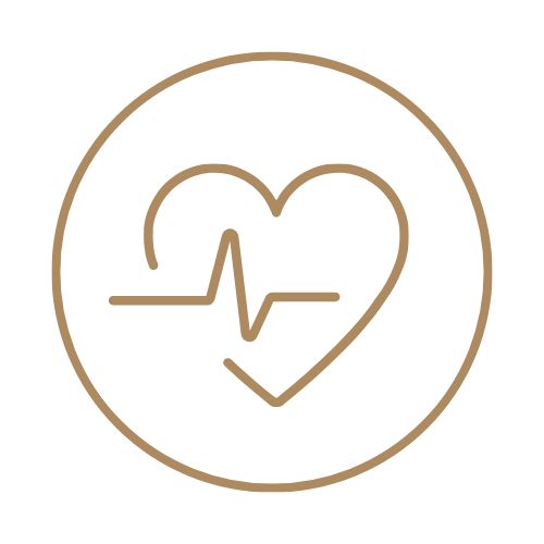 Icono de un dibujo de un corazón con una linea vital en medio.