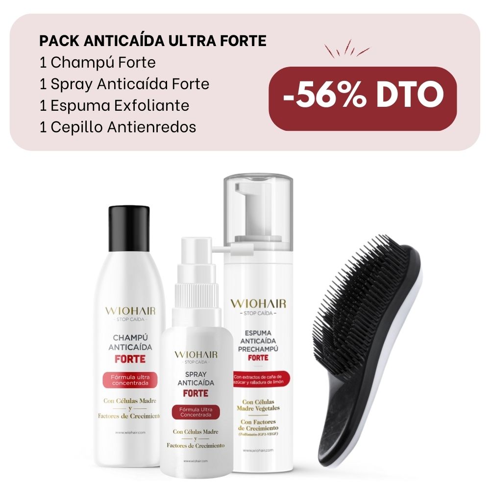 Pack Exclusivo Ultra Forte (1 Champú Forte 150ml, 1 Spray Anticaída, 1 Exfoliante Anticaída, 1 Cepillo Antienredos)